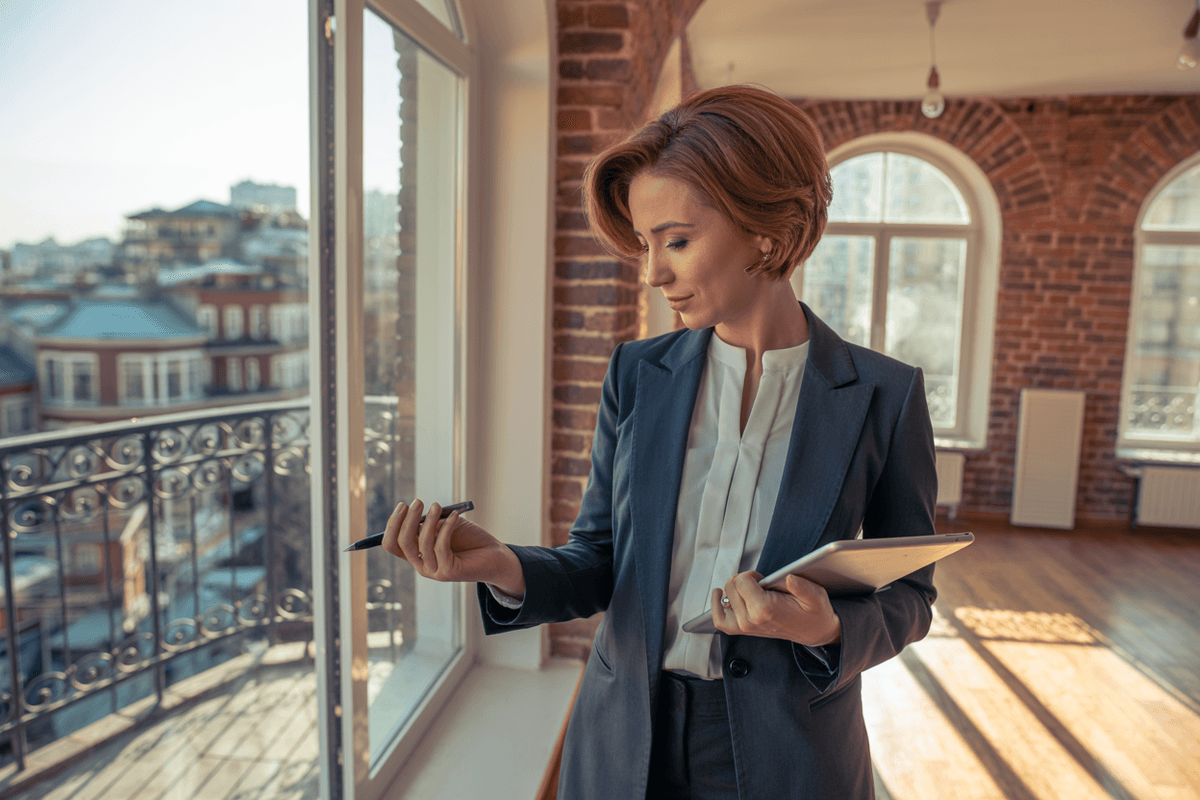 HomeBuyer.ge property specialist viewing an apartment in Tbilisi